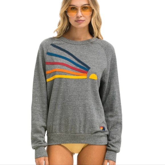 Aviator Nation Sweaters - Aviator Nation Daydreamer Sweatshirt Grey Size XS